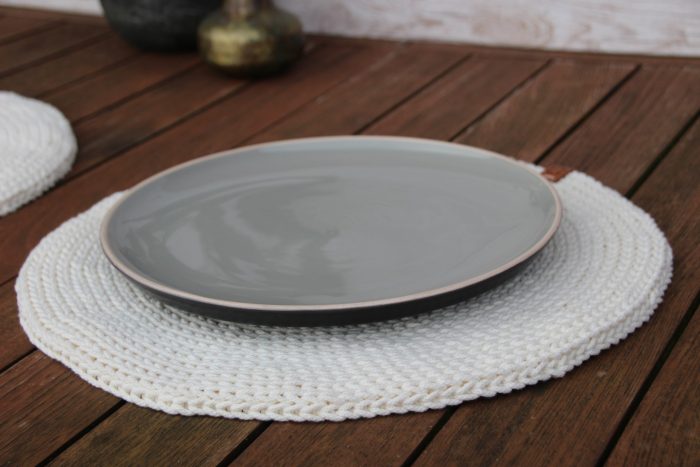 lot de deux sets de table ronds en coton