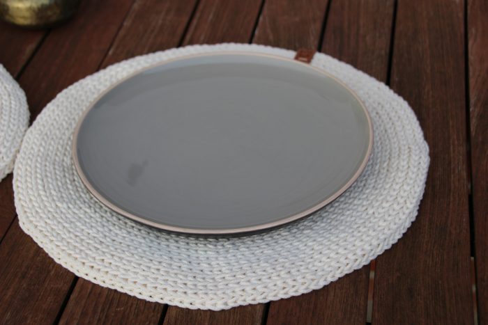 lot de deux sets de table rond en coton