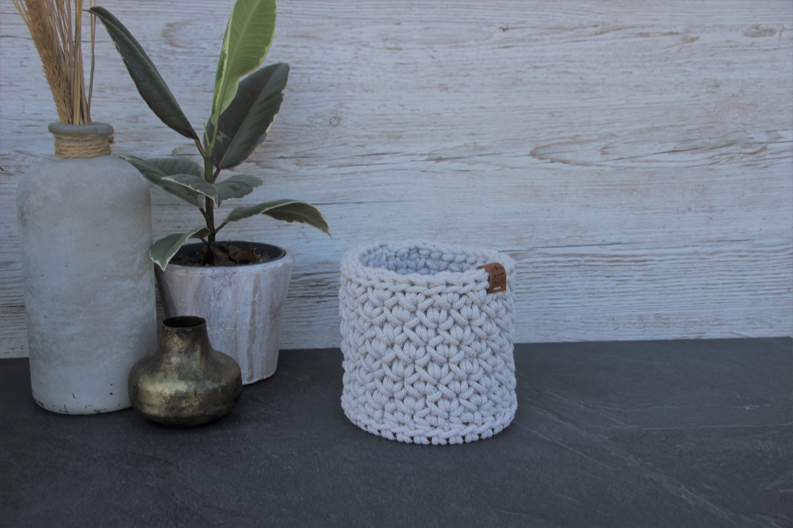 Kit Macramé Cache-pot Bohème DMC - Fil Eco Vita 4 Recyclé, Pour Pot De 17 Cm, Avec étiquette Cadeau à Broder