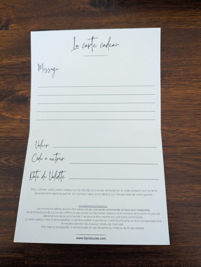 carte cadeau