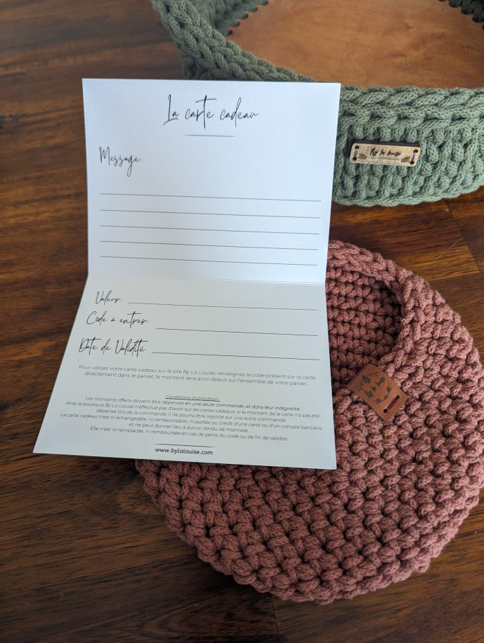 carte cadeau By La Louise